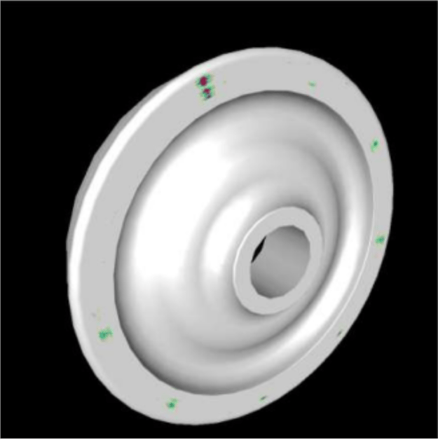 3D Visualization of Defects in Railroad Wheels